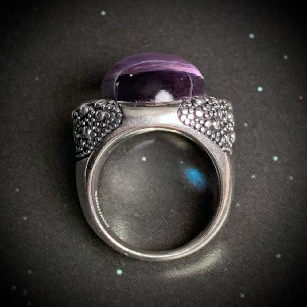 Glowing Amethyst Orb Sterling Silver ring - Picture 6 of 14